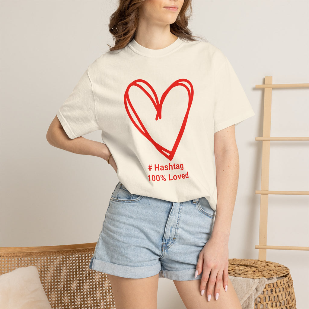 Red Heart Sketch Tee | #Hashtag 100% Loved Graphic T-Shirt