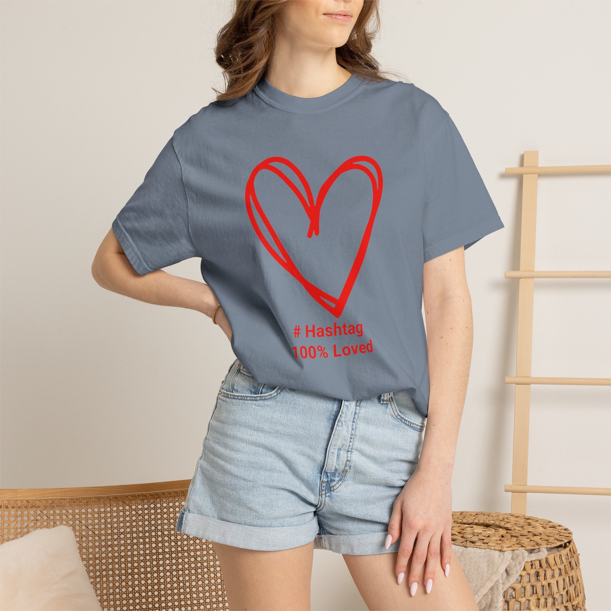 Red Heart Sketch Tee | #Hashtag 100% Loved Graphic T-Shirt