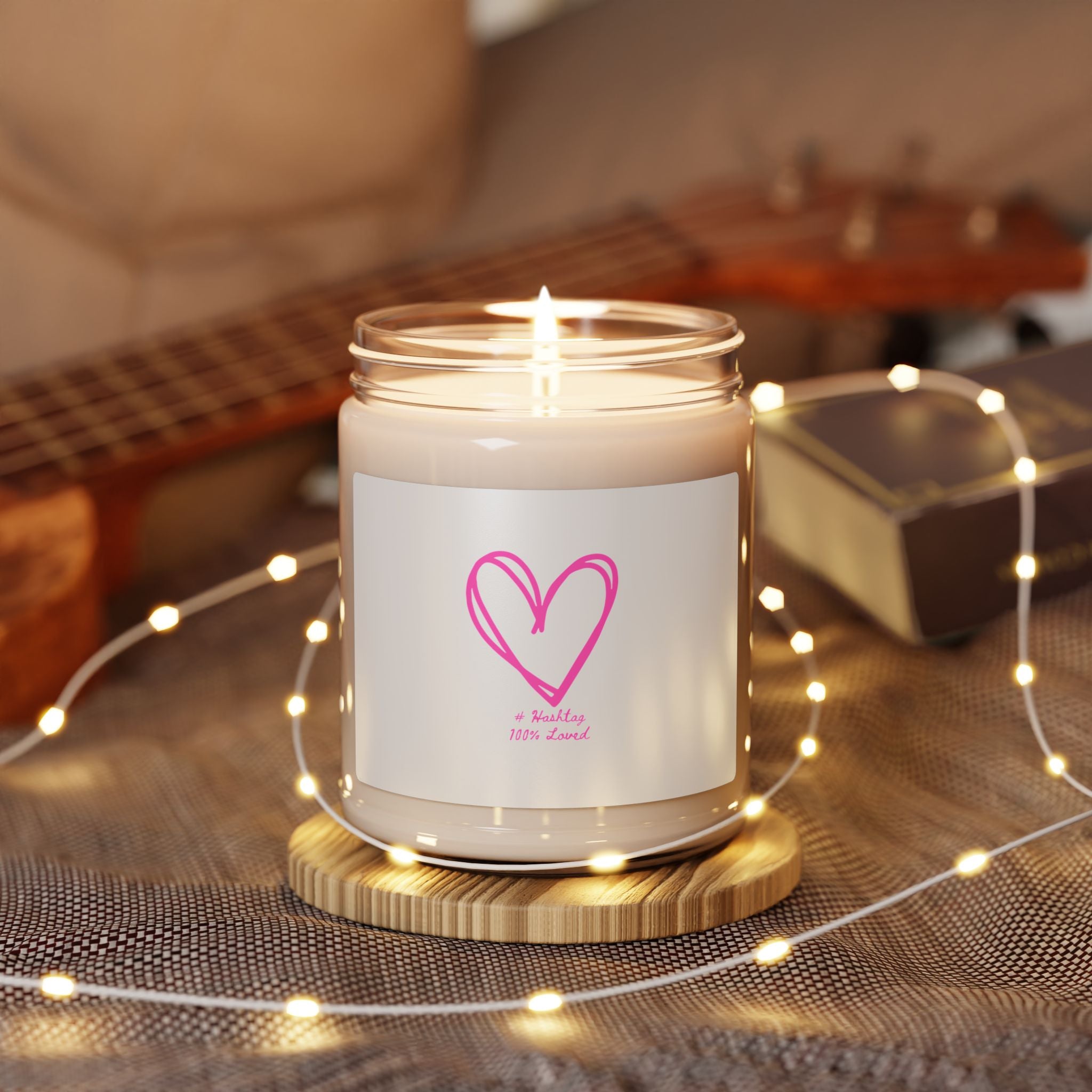 Soy Candle — Pink Heart Scented Candle (9oz)