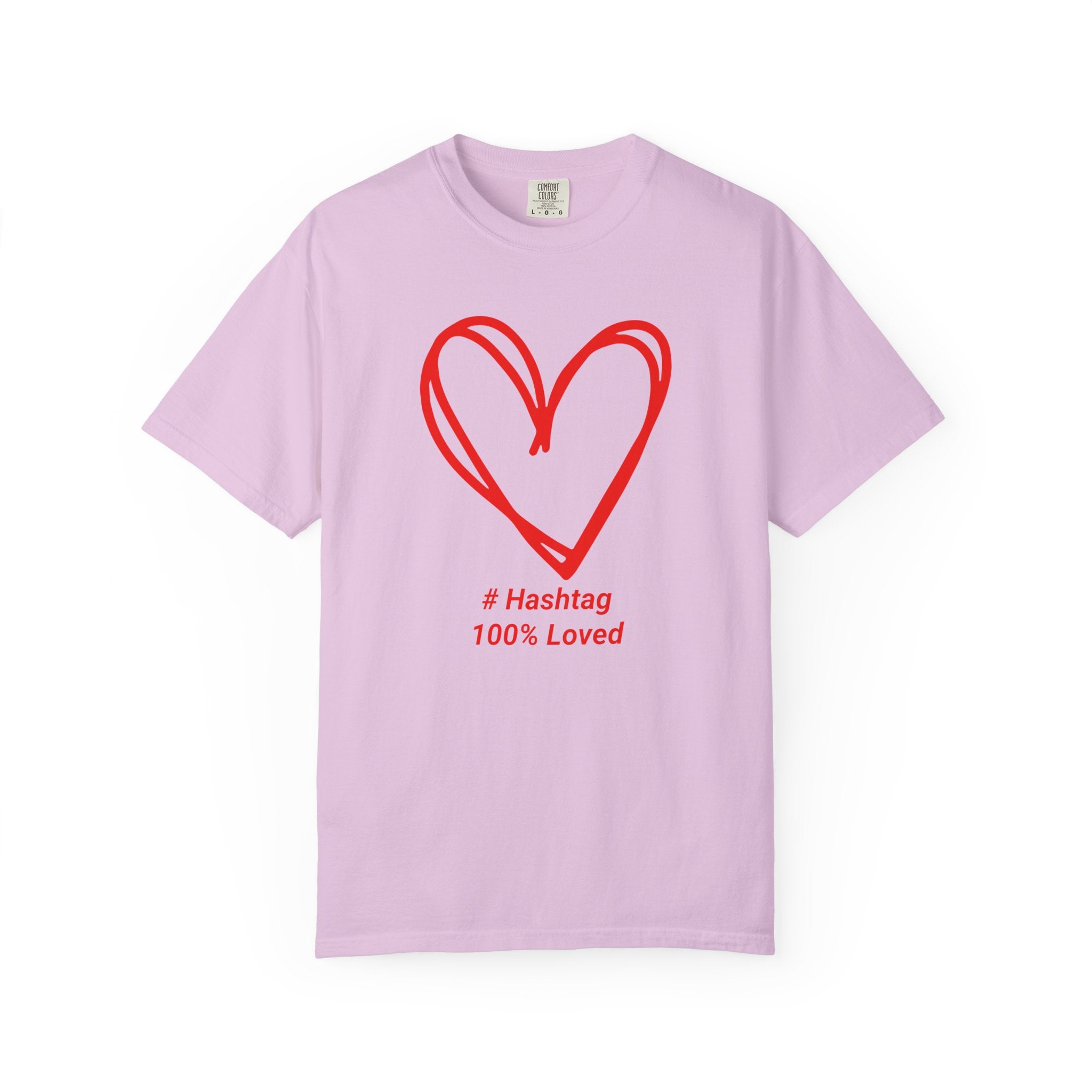 Red Heart Sketch Tee | #Hashtag 100% Loved Graphic T-Shirt