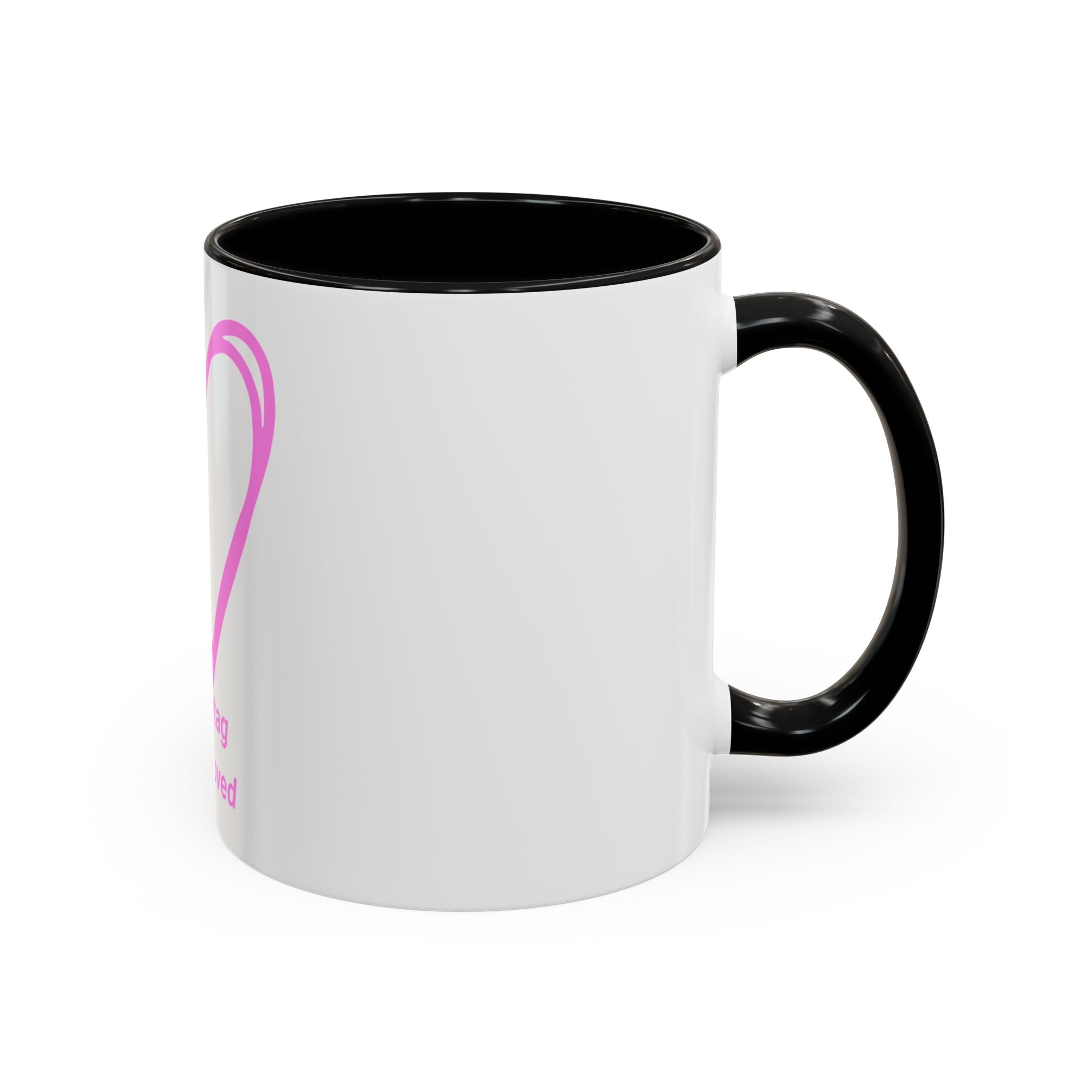 100% Loved Accent Coffee Mug — #Hashtag Heart Design (11/15oz)