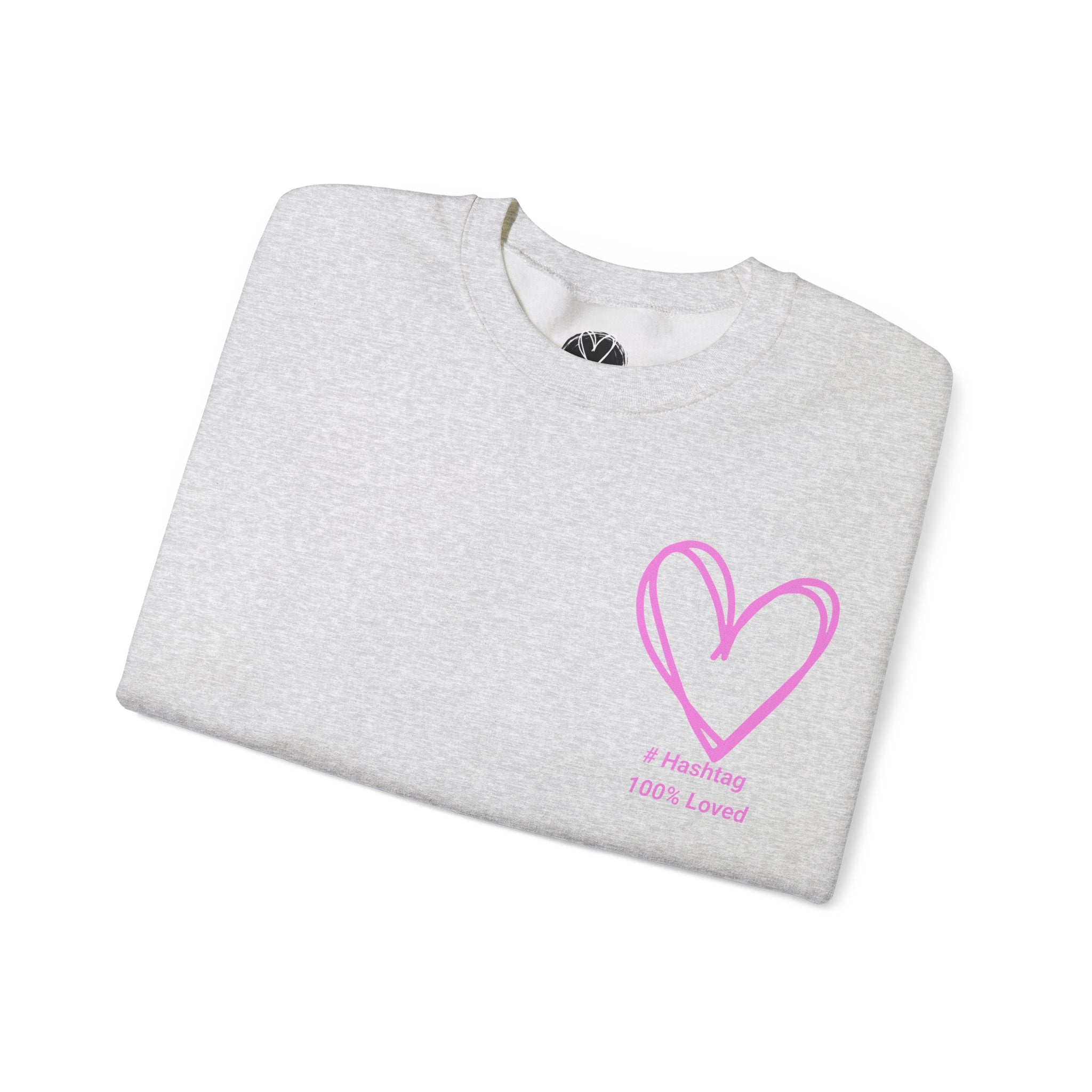 Crewneck Sweatshirt — Pink Heart 'I Choose Me' Minimal Self-Love Design