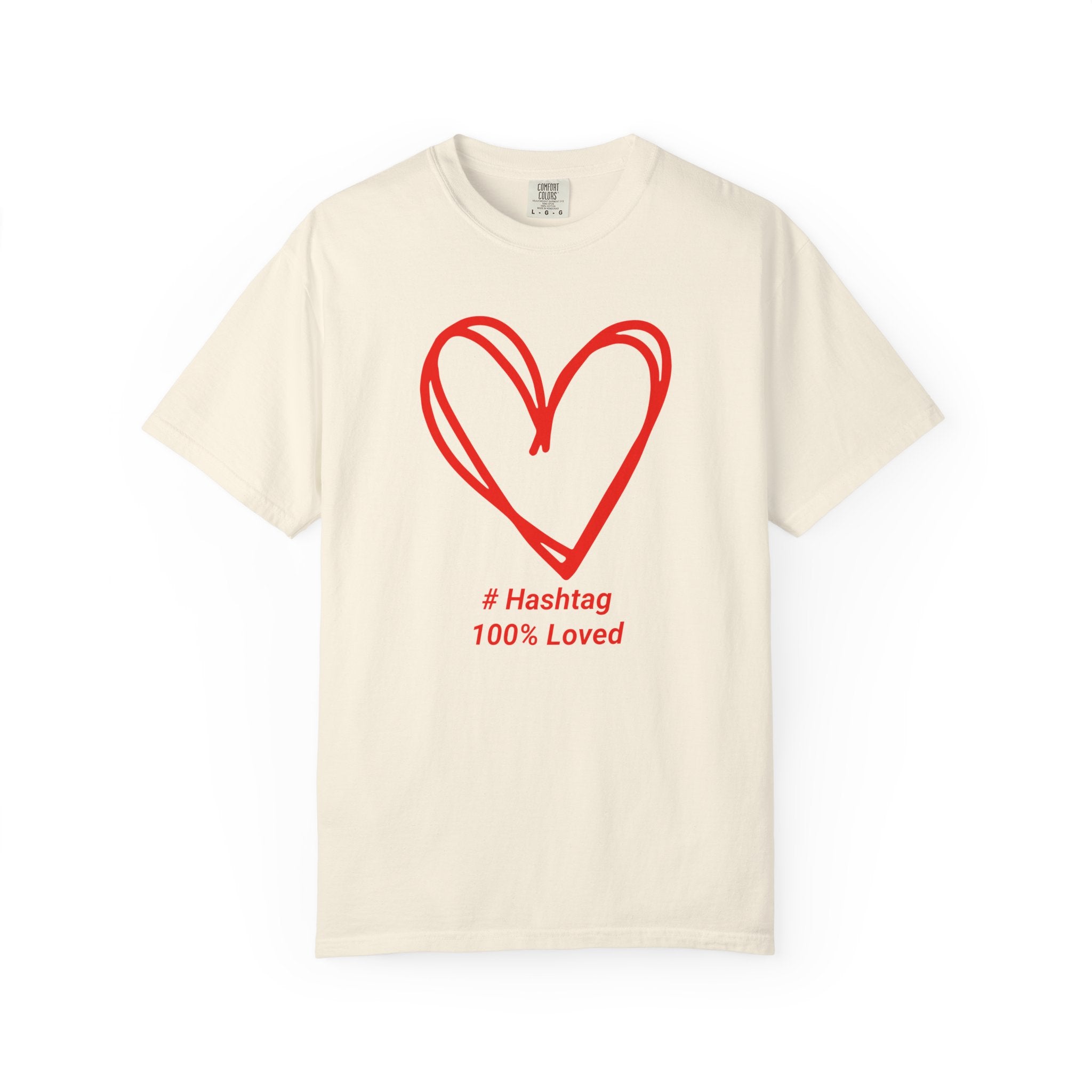 Red Heart Sketch Tee | #Hashtag 100% Loved Graphic T-Shirt