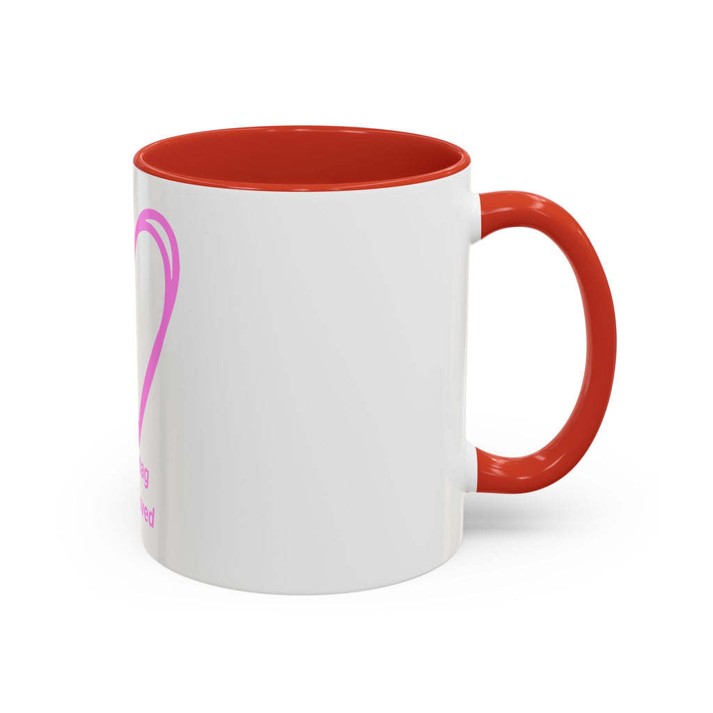 100% Loved Accent Coffee Mug — #Hashtag Heart Design (11/15oz)