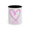 100% Loved Accent Coffee Mug — #Hashtag Heart Design (11/15oz)
