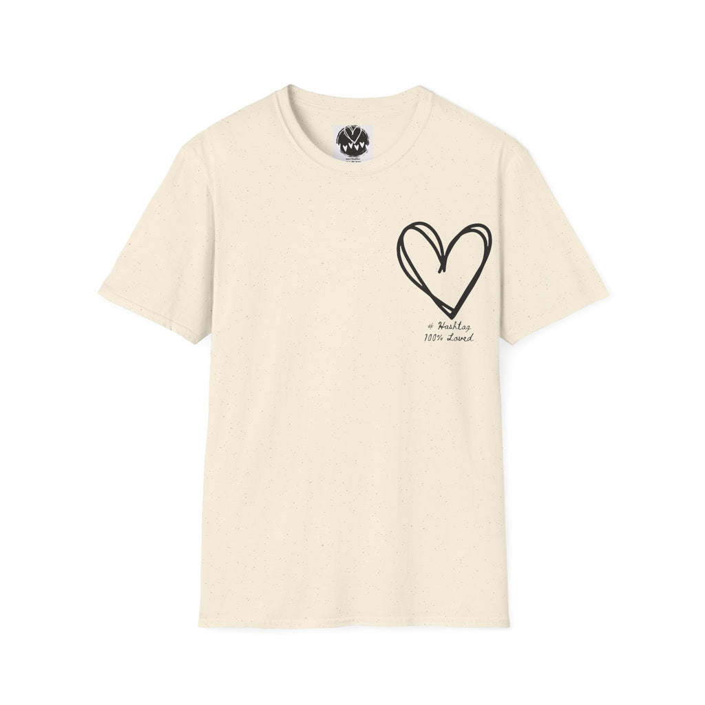 100% Loved T-Shirt — Minimal #Hashtag Love Graphic Tee