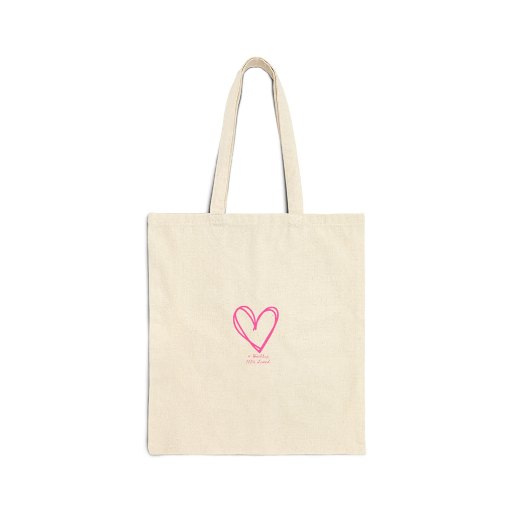 Canvas Tote Bag — Pink Hand-Drawn Heart Minimalist Grocery & Gift Bag