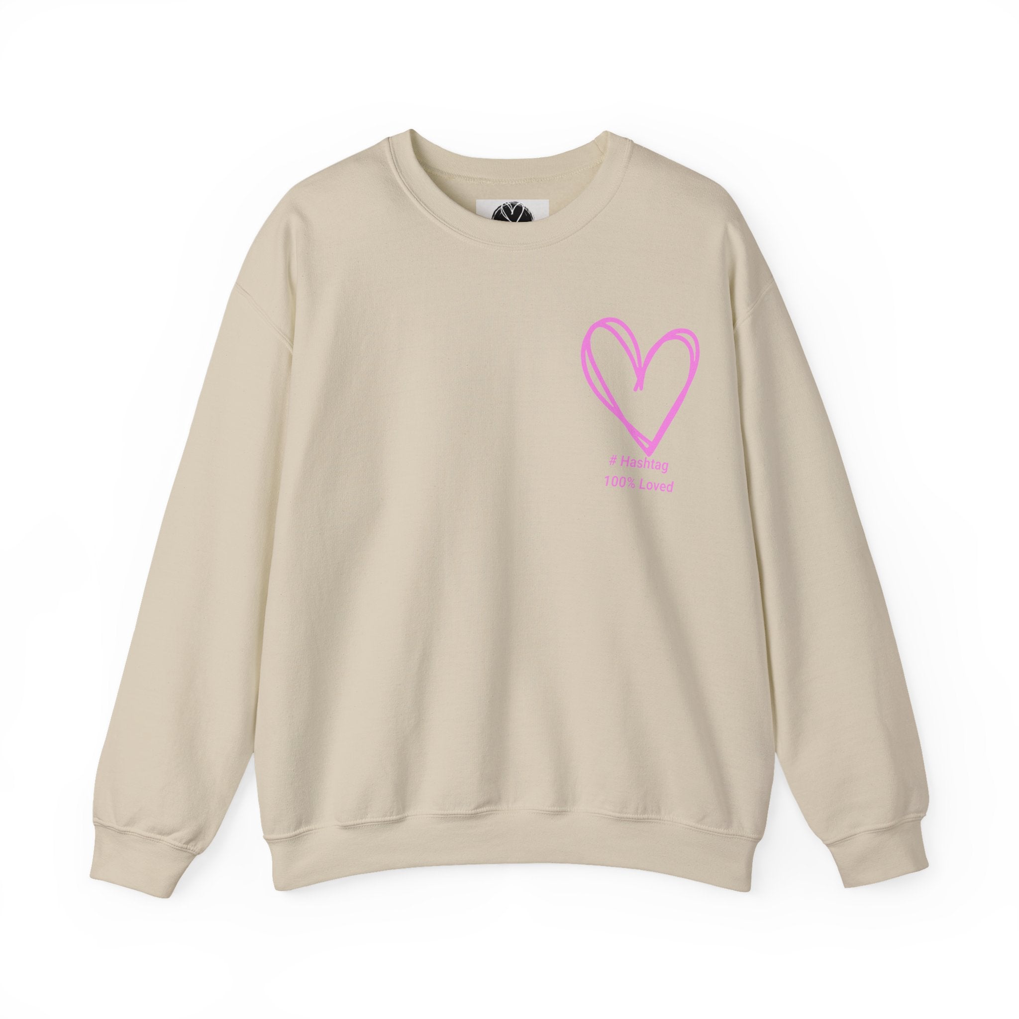 Crewneck Sweatshirt — Pink Heart 'I Choose Me' Minimal Self-Love Design