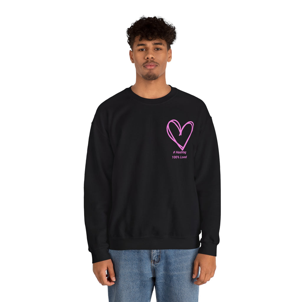 Crewneck Sweatshirt — Pink Heart 'I Choose Me' Minimal Self-Love Design