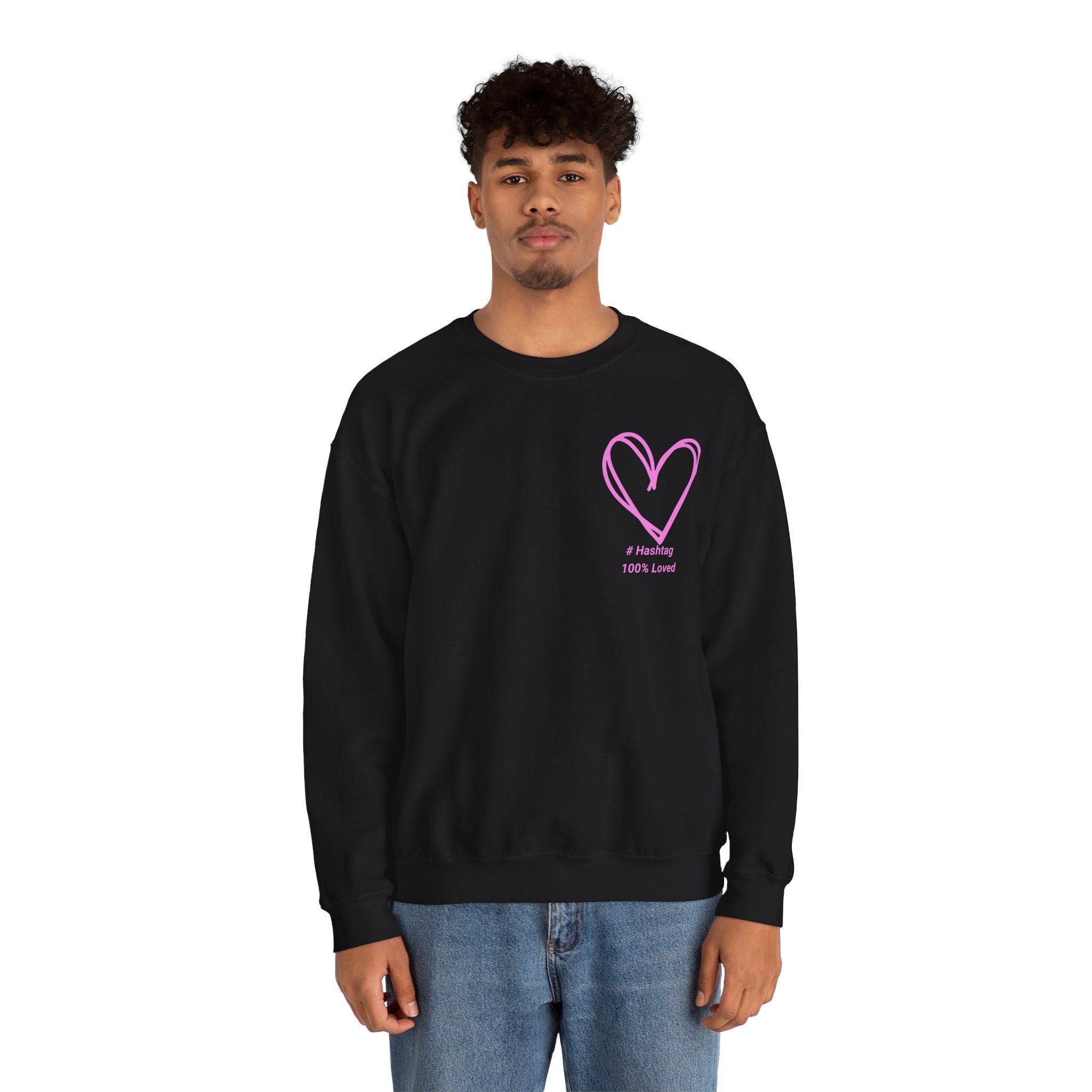 Crewneck Sweatshirt — Pink Heart 'I Choose Me' Minimal Self-Love Design