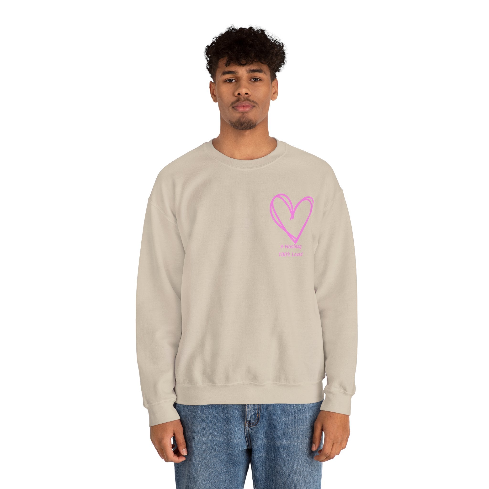 Crewneck Sweatshirt — Pink Heart 'I Choose Me' Minimal Self-Love Design