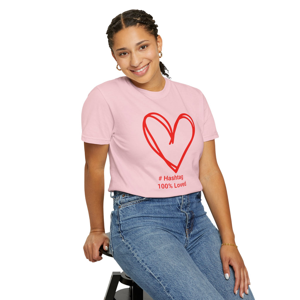 Red Heart Sketch Tee | #Hashtag 100% Loved Graphic T-Shirt