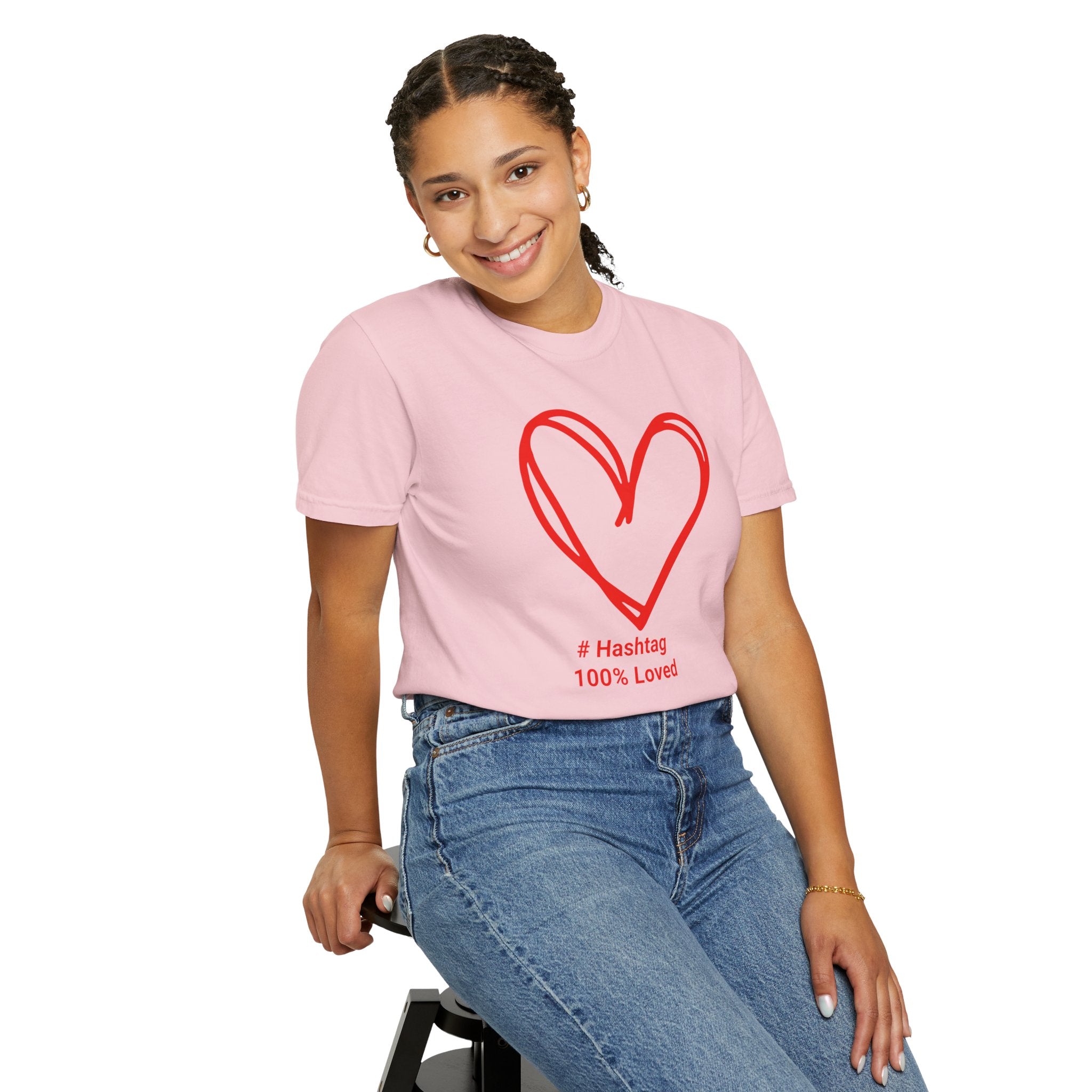 Red Heart Sketch Tee | #Hashtag 100% Loved Graphic T-Shirt