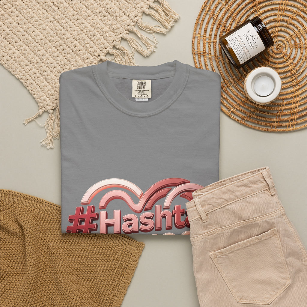 Graphic T-Shirt — “#Hashtag I AM 100% Worthy” Heart Affirmation Tee