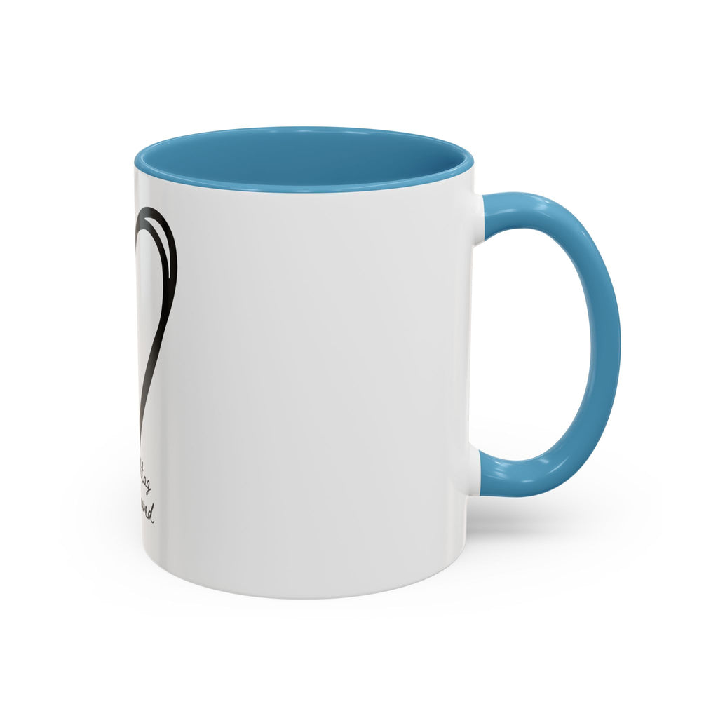 Heart Sketch Accent Coffee Mug — “# Hashtag 100% Loved”