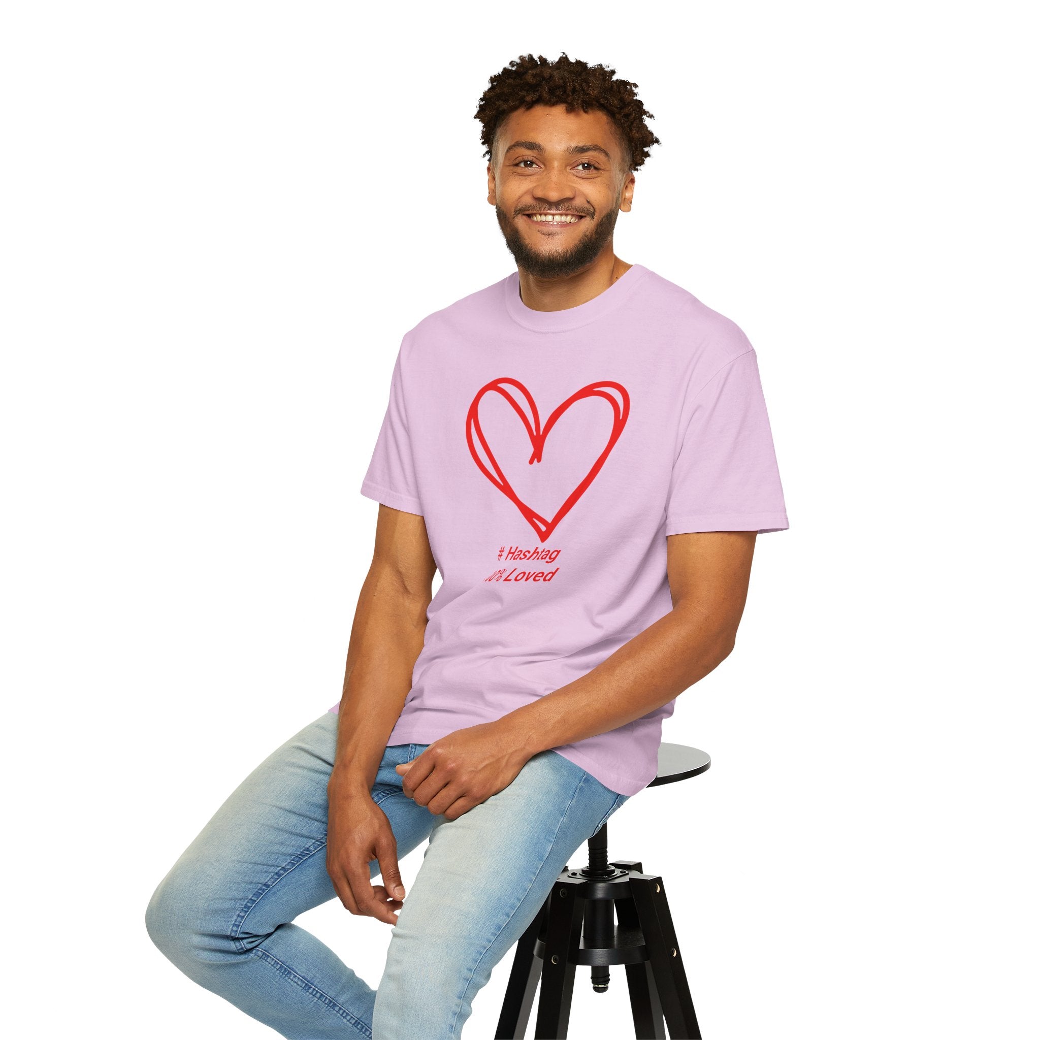 Red Heart Sketch Tee | #Hashtag 100% Loved Graphic T-Shirt