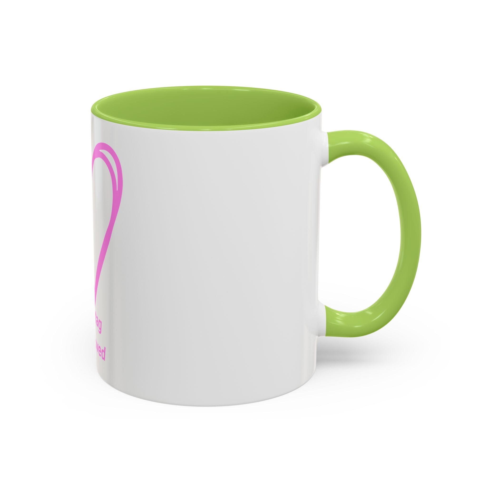100% Loved Accent Coffee Mug — #Hashtag Heart Design (11/15oz)