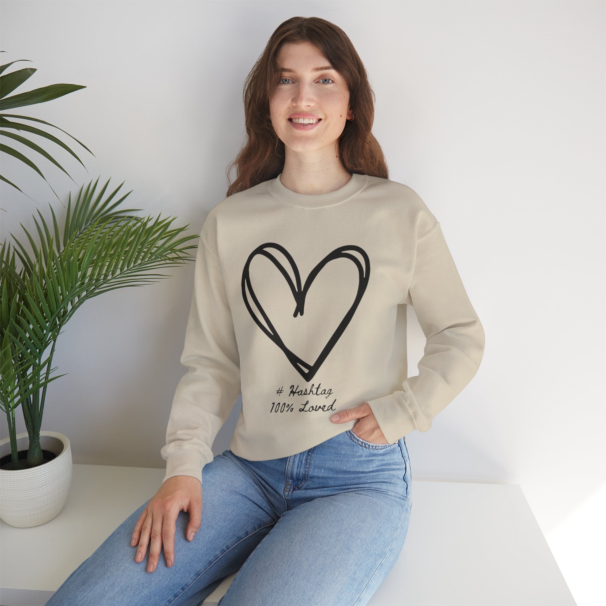 Neutral Bold Crewneck Sweatshirt | 100% Loved Declaration