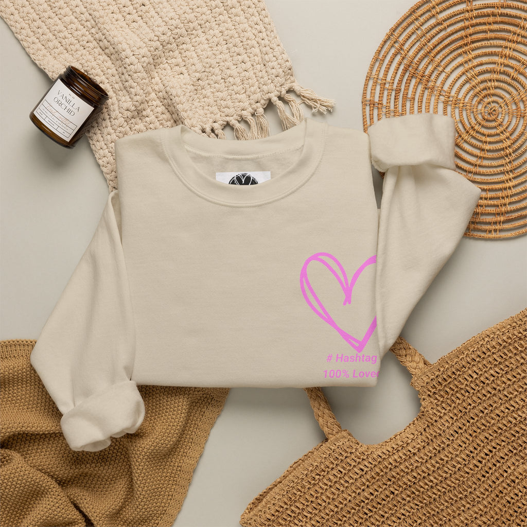 Crewneck Sweatshirt — Pink Heart 'I Choose Me' Minimal Self-Love Design