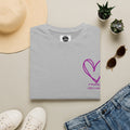 T-Shirt — Minimal Purple Heart Chest Design ("100% Love")