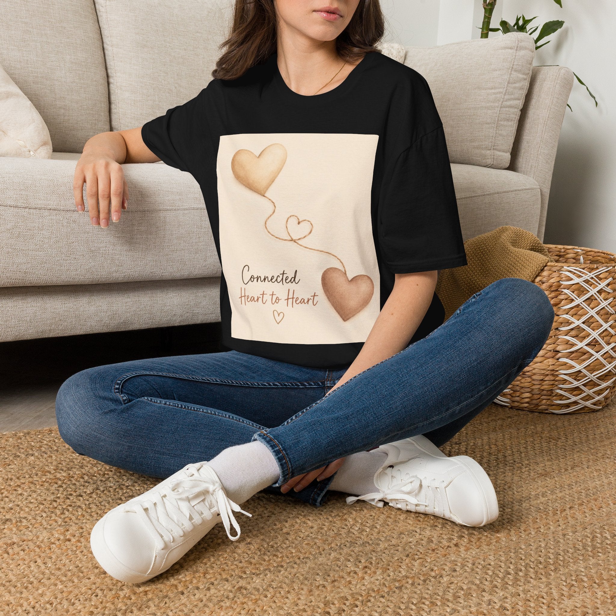 Connected Hearts heart design T-Shirt | love balloon illustration