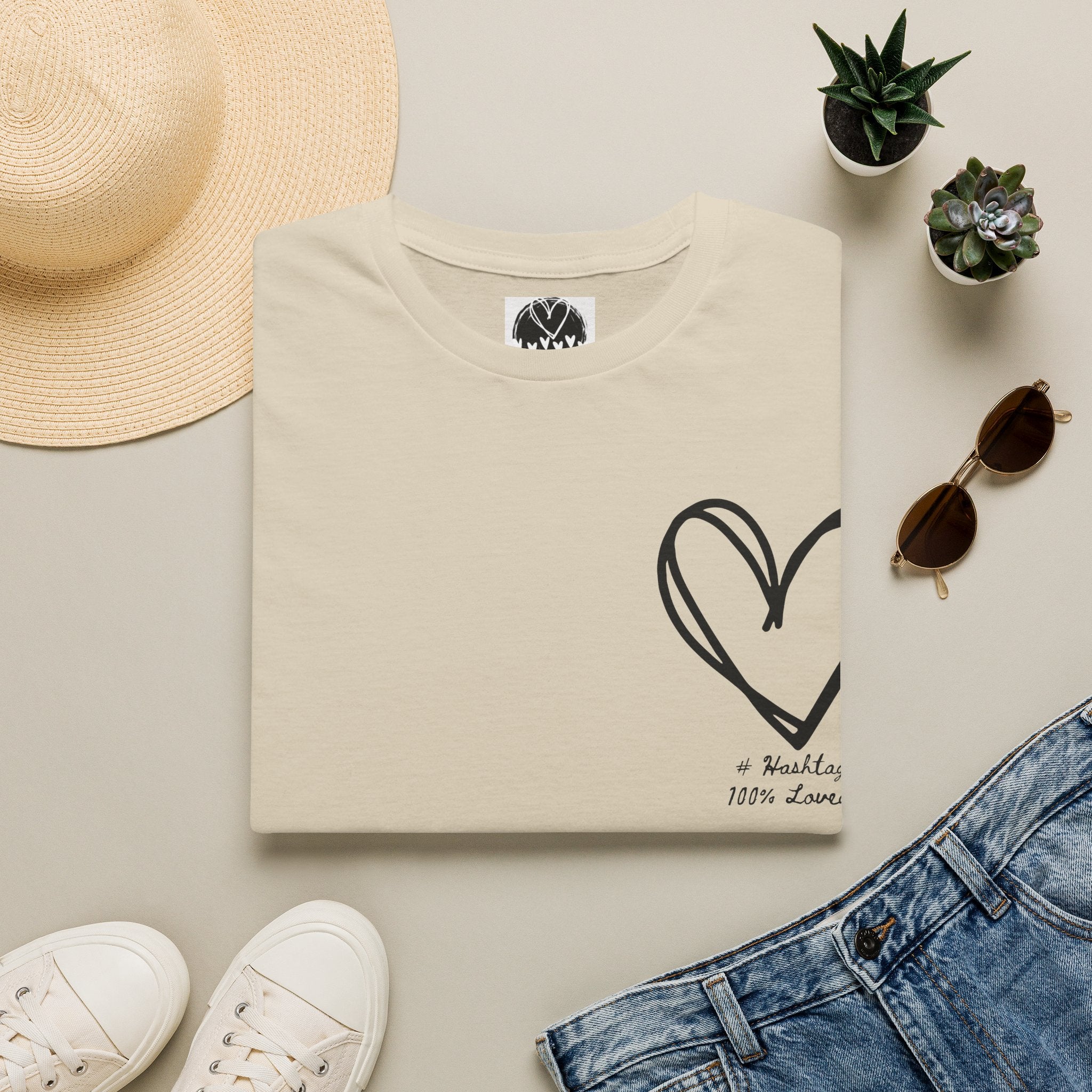 100% Loved T-Shirt — Minimal #Hashtag Love Graphic Tee