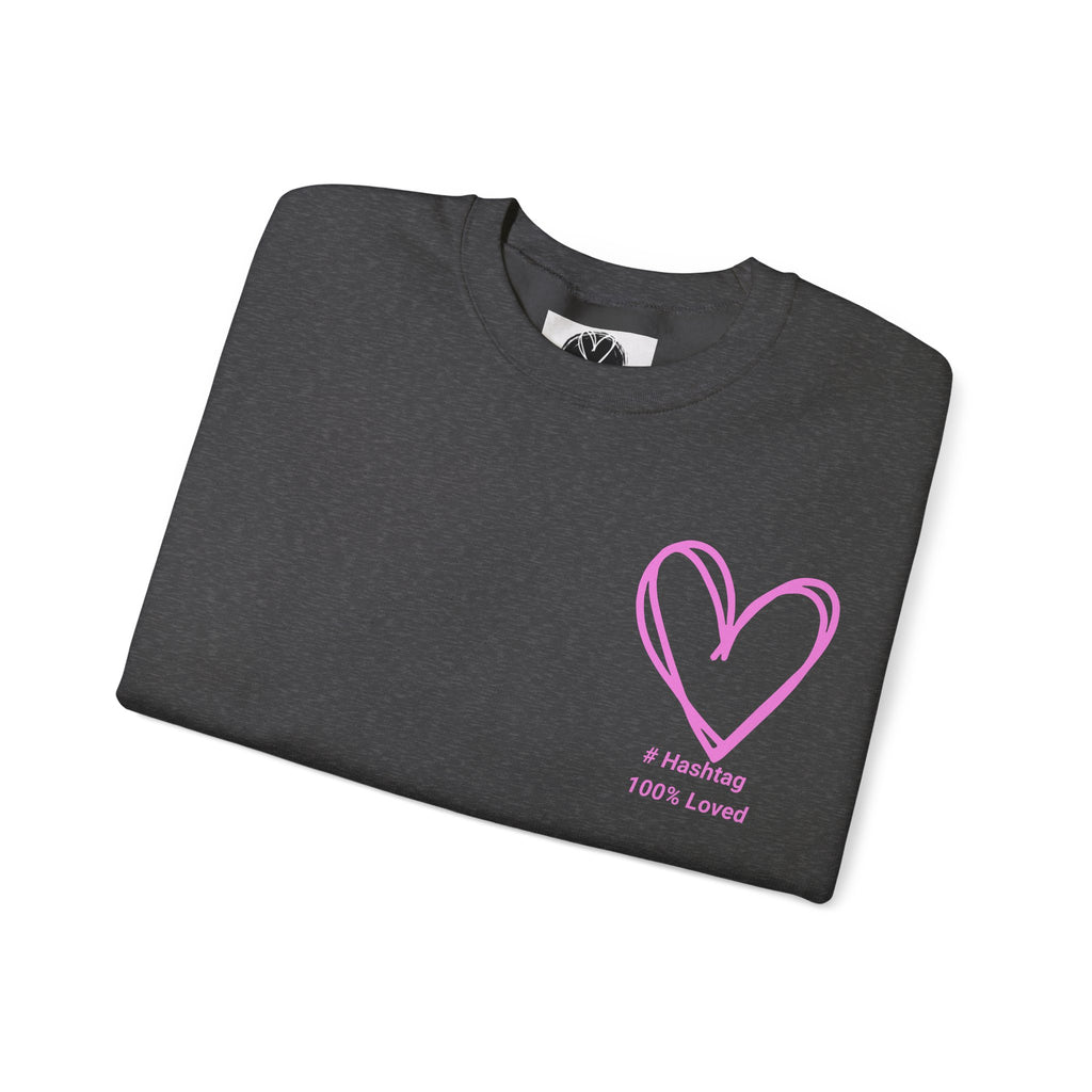Crewneck Sweatshirt — Pink Heart 'I Choose Me' Minimal Self-Love Design