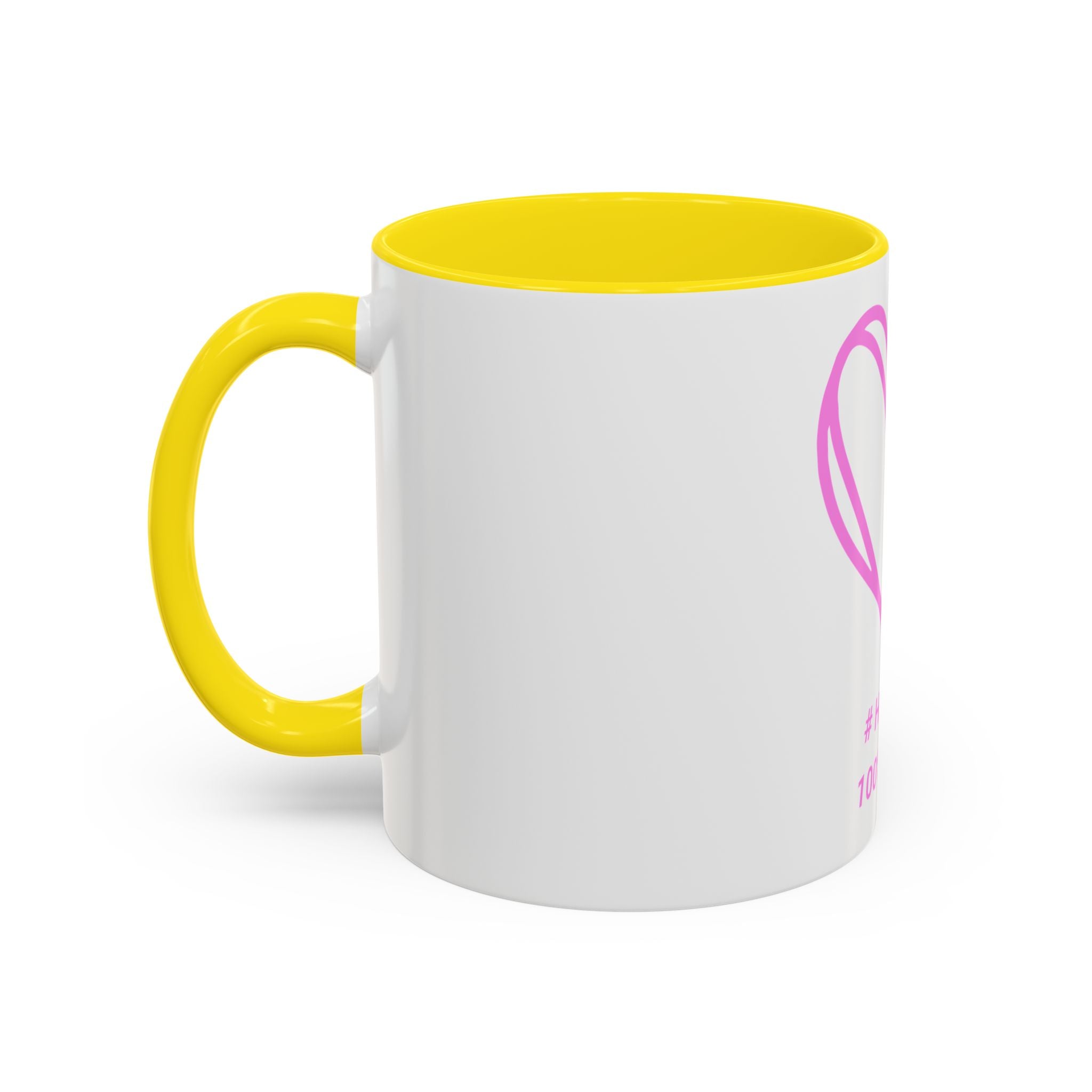 100% Loved Accent Coffee Mug — #Hashtag Heart Design (11/15oz)