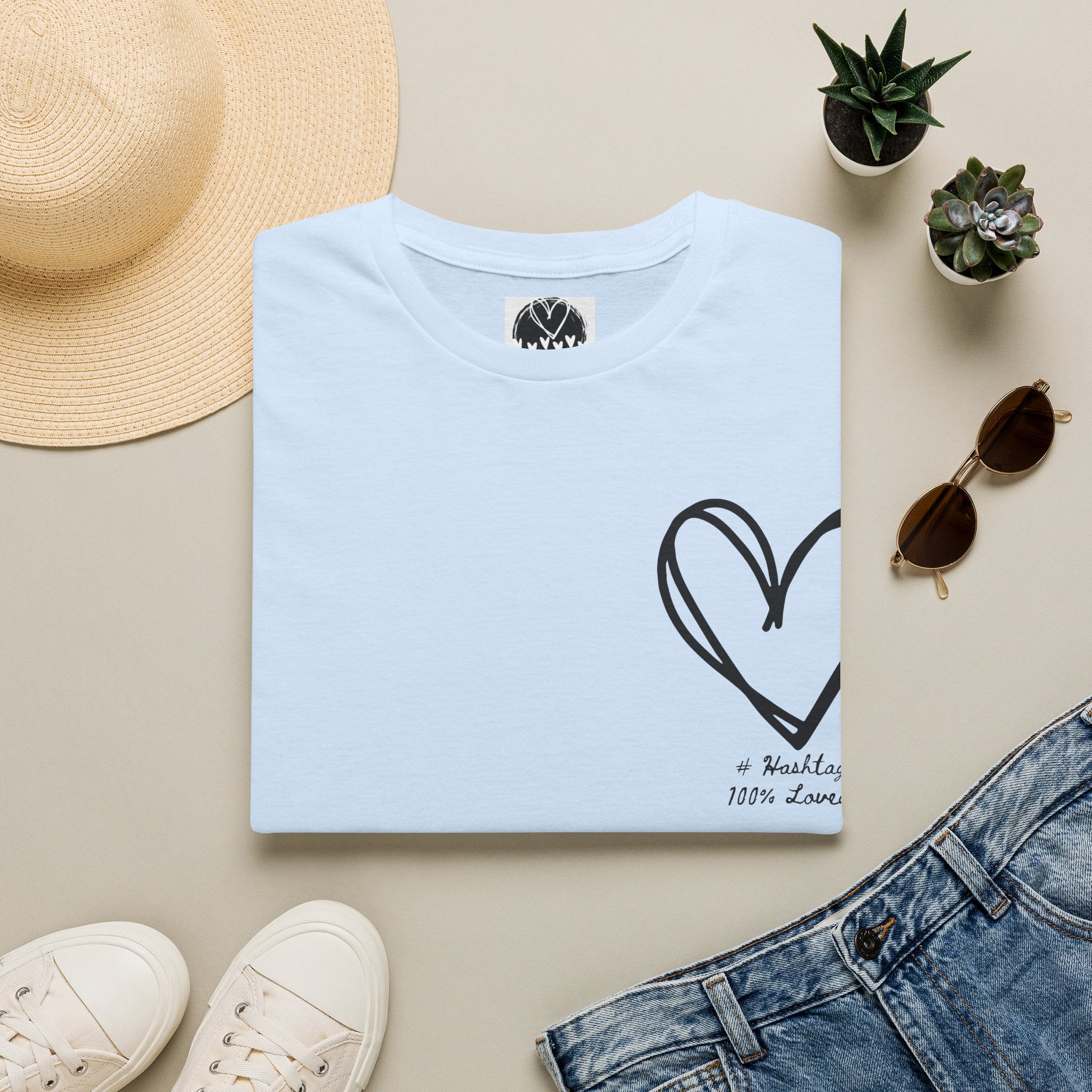 100% Loved T-Shirt — Minimal #Hashtag Love Graphic Tee