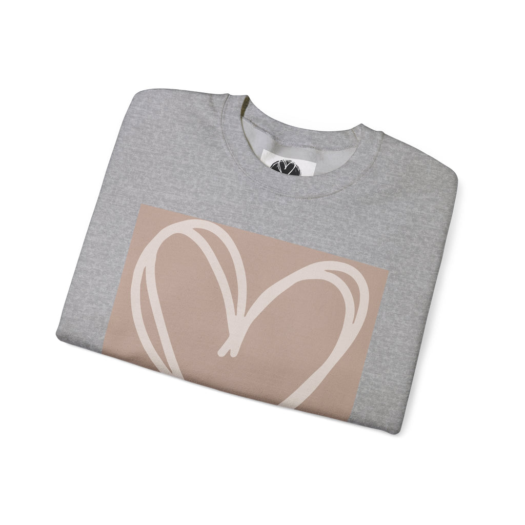 White Heart Crewneck Sweatshirt | #Hashtag 100% Loved