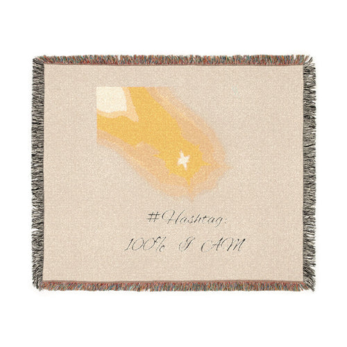 100% I AM Woven Throw Blanket | Heart2Heart Cosy Throw with Fringe