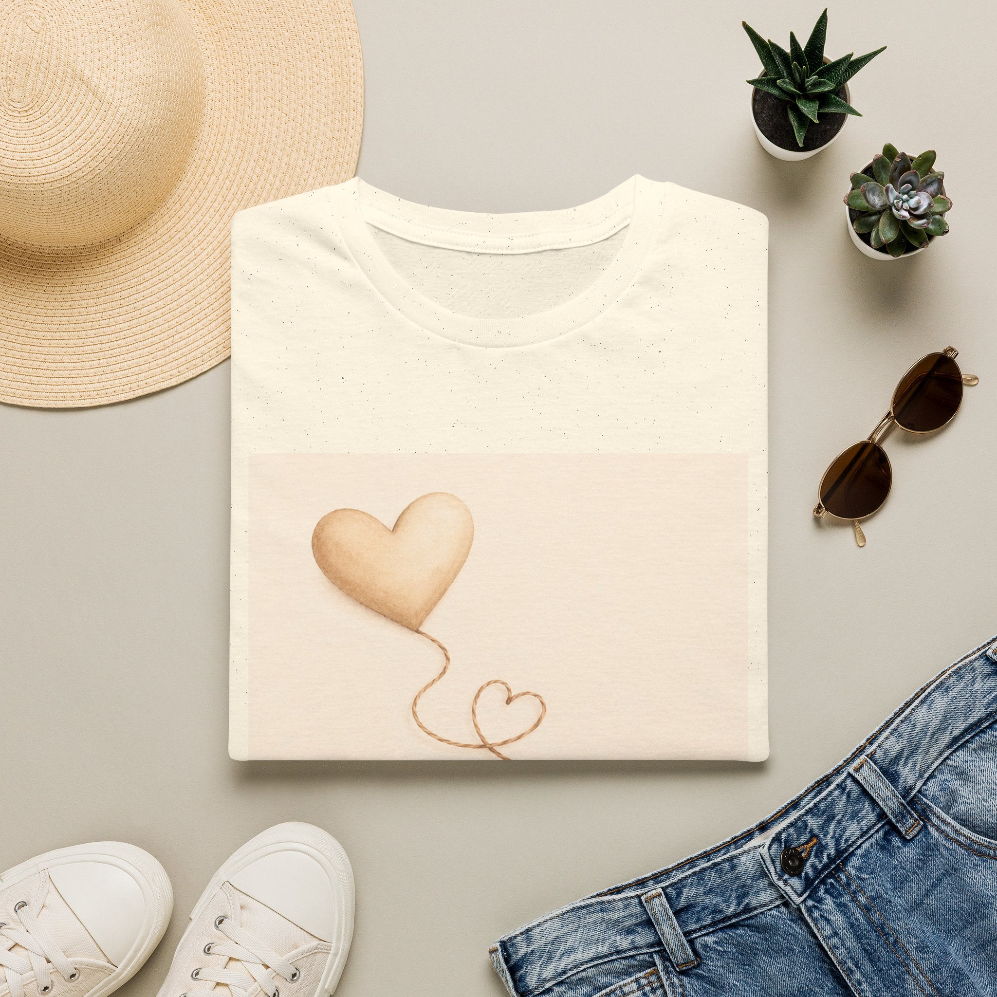 Connected Hearts heart design T-Shirt | love balloon illustration