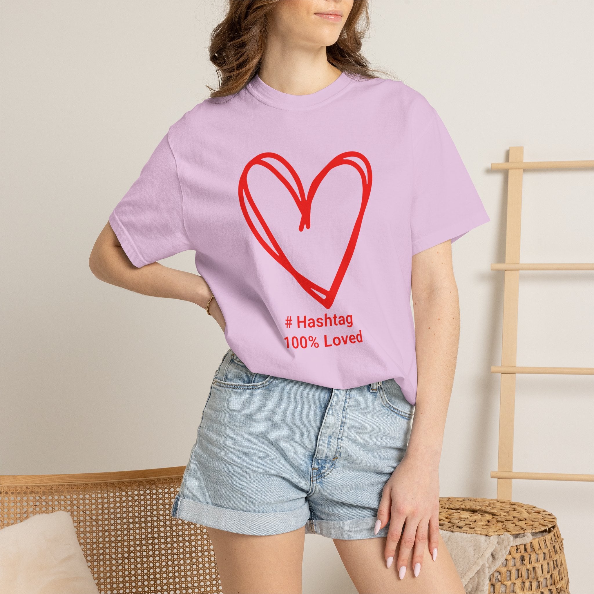 Red Heart Sketch Tee | #Hashtag 100% Loved Graphic T-Shirt