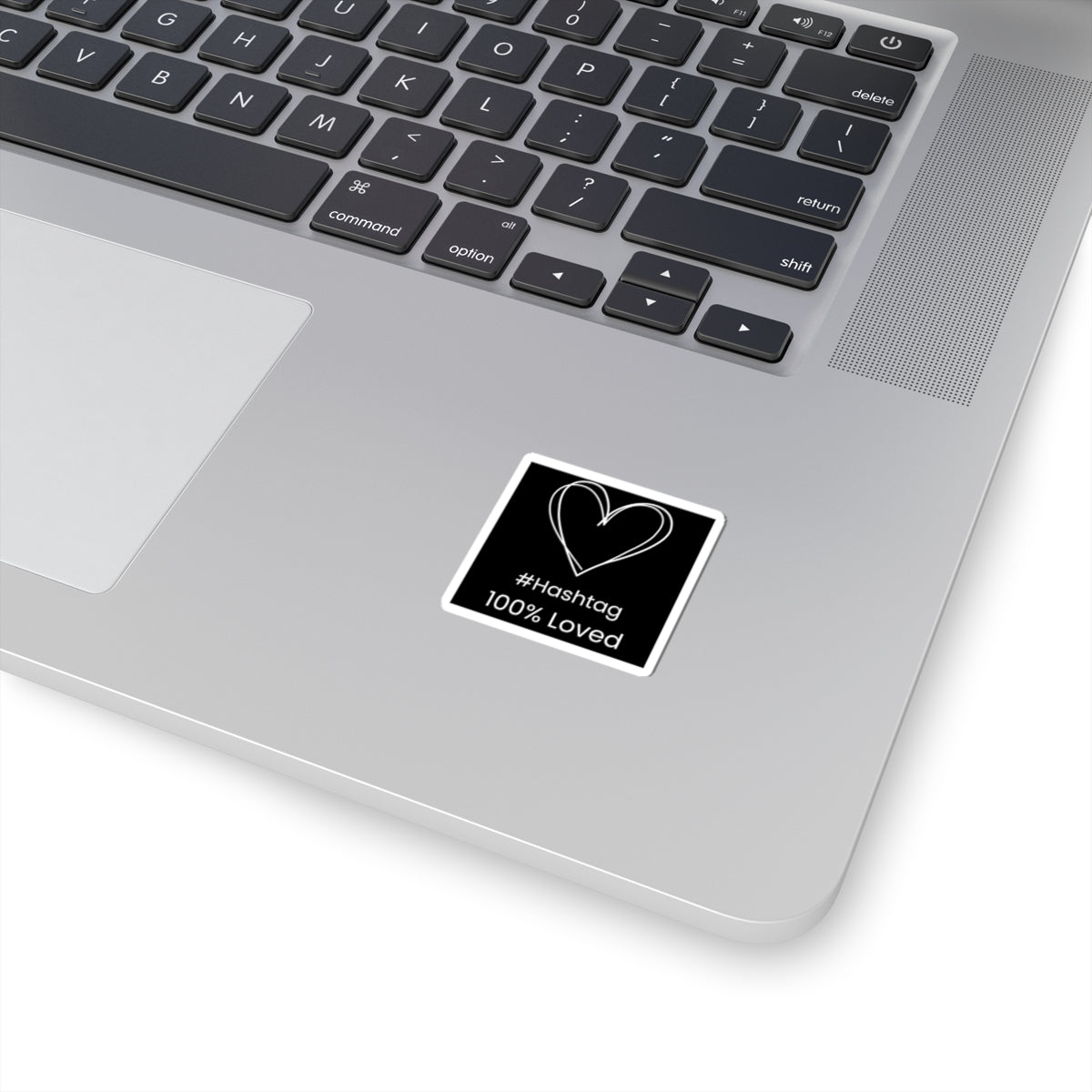 Black Heart Kiss-Cut Sticker | #Hashtag 100% Loved Decal
