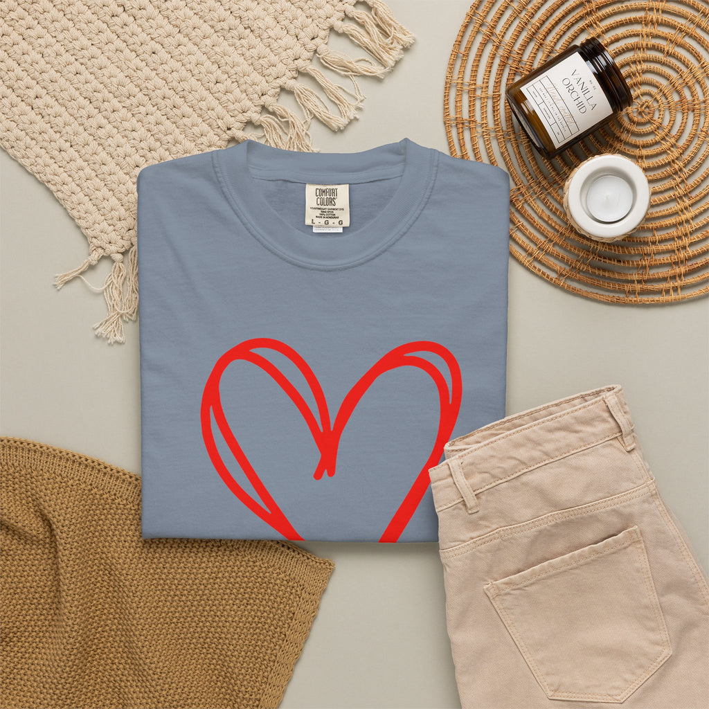 Red Heart Sketch Tee | #Hashtag 100% Loved Graphic T-Shirt