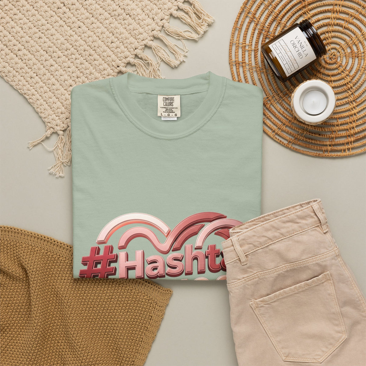 Graphic T-Shirt — “#Hashtag I AM 100% Worthy” Heart Affirmation Tee