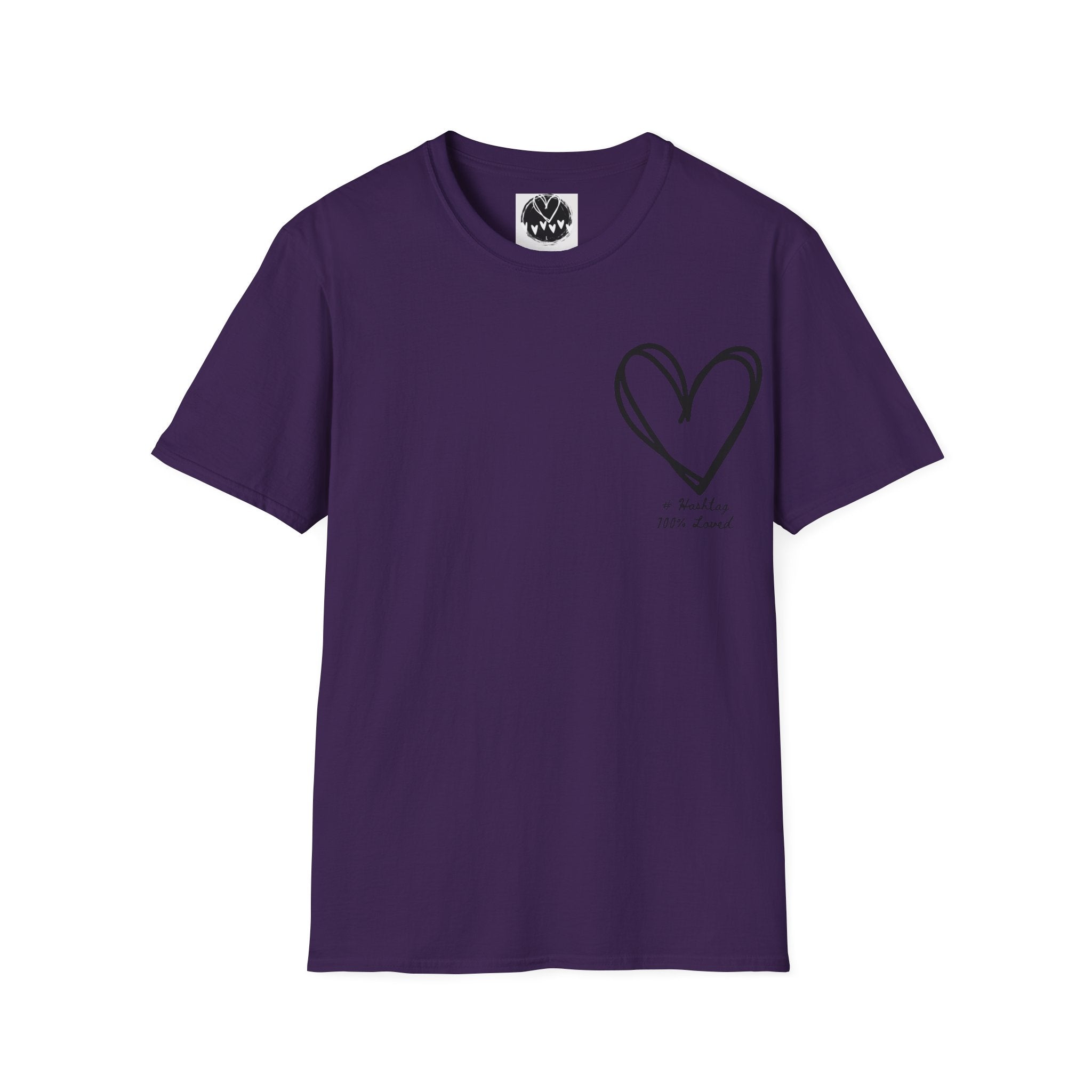 100% Loved T-Shirt — Minimal #Hashtag Love Graphic Tee