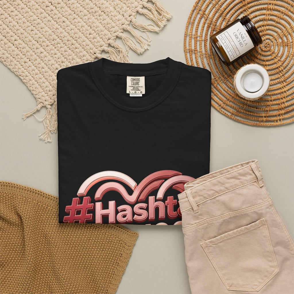 Graphic T-Shirt — “#Hashtag I AM 100% Worthy” Heart Affirmation Tee