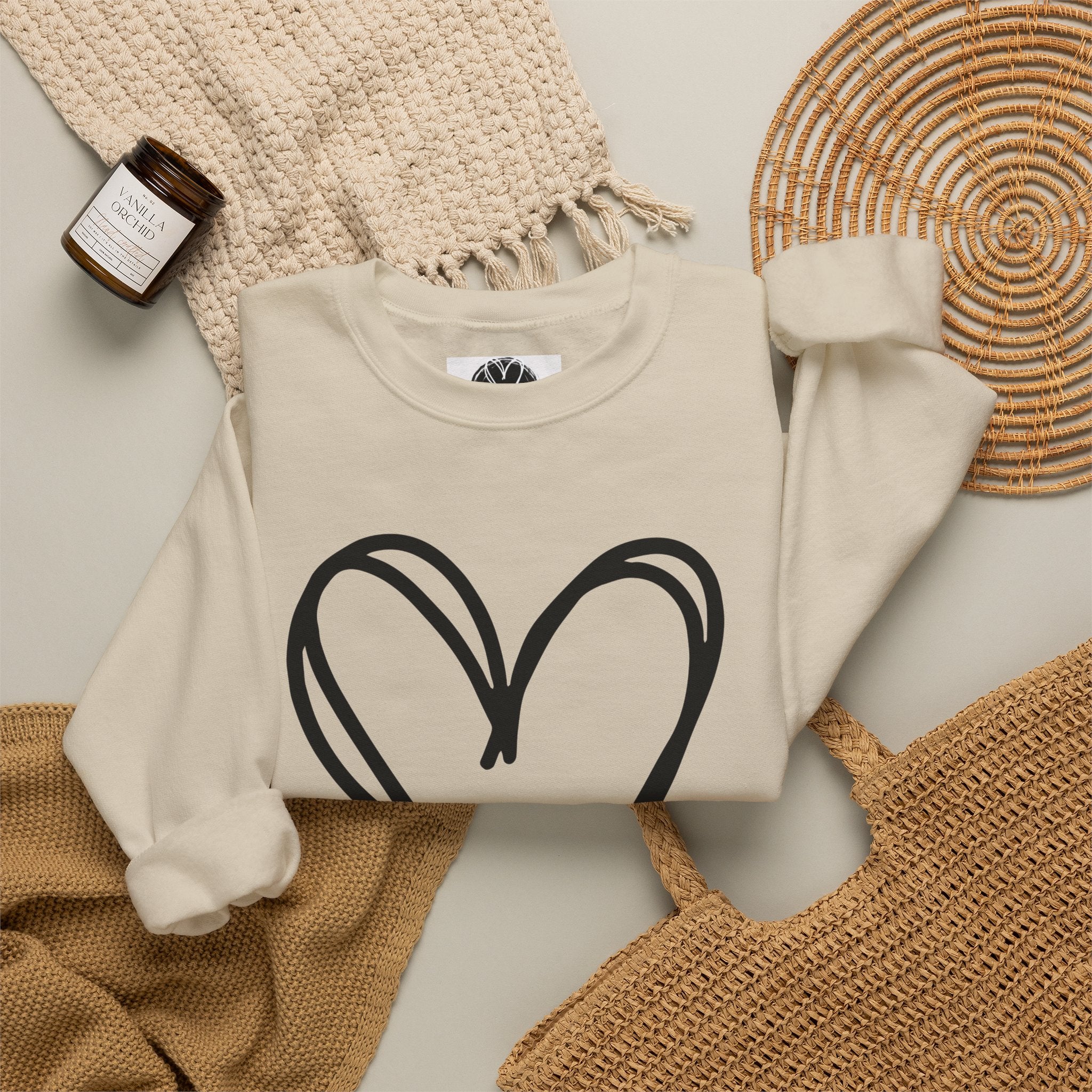 Neutral Bold Crewneck Sweatshirt | 100% Loved Declaration