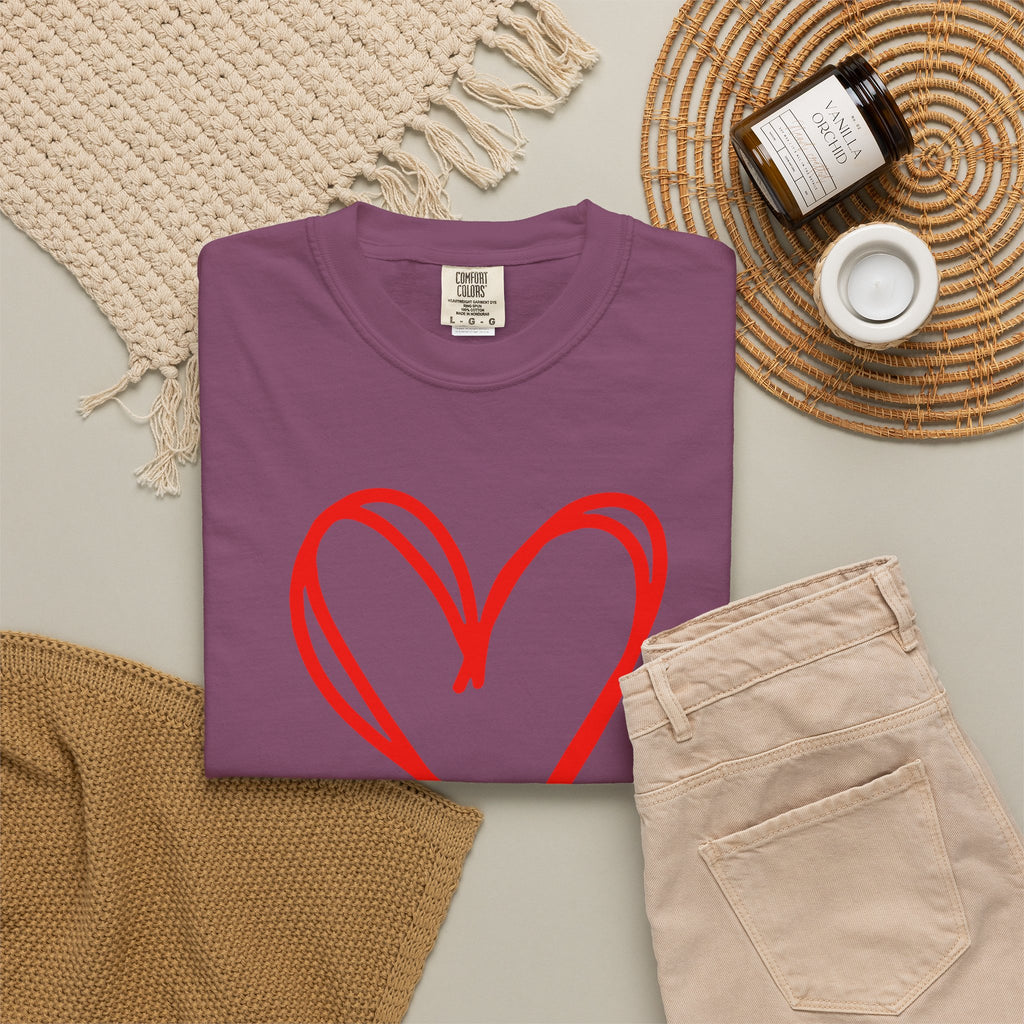 Red Heart Sketch Tee | #Hashtag 100% Loved Graphic T-Shirt