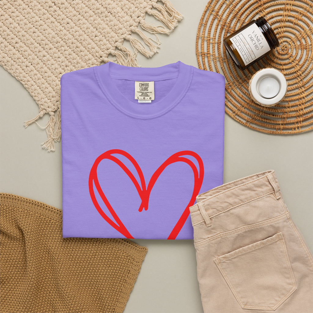 Red Heart Sketch Tee | #Hashtag 100% Loved Graphic T-Shirt