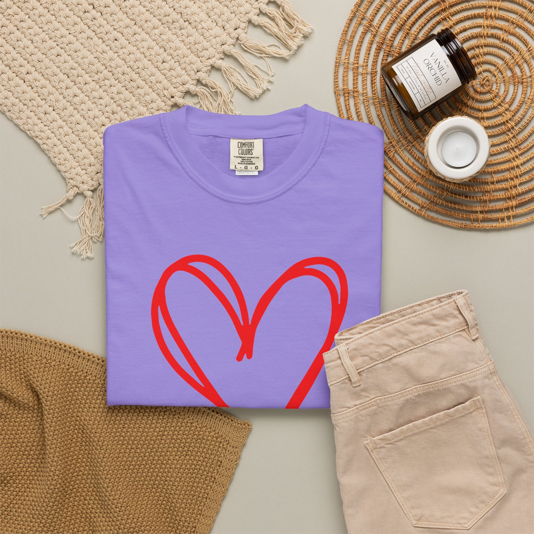 Red Heart Sketch Tee | #Hashtag 100% Loved Graphic T-Shirt