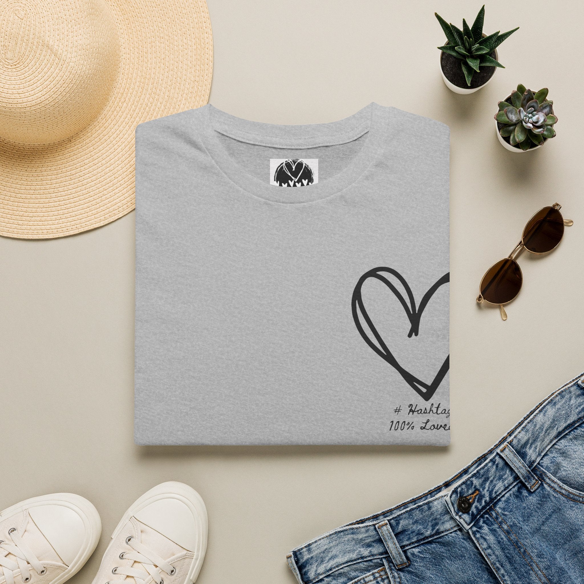 100% Loved T-Shirt — Minimal #Hashtag Love Graphic Tee