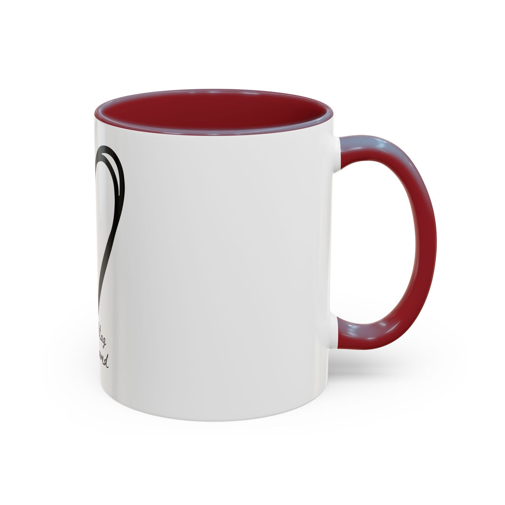 Heart Sketch Accent Coffee Mug — “# Hashtag 100% Loved”
