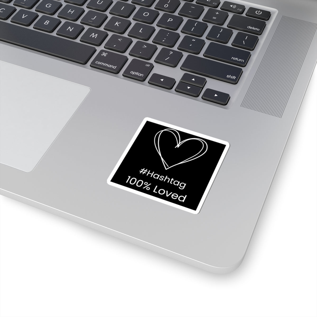 Black Heart Kiss-Cut Sticker | #Hashtag 100% Loved Decal