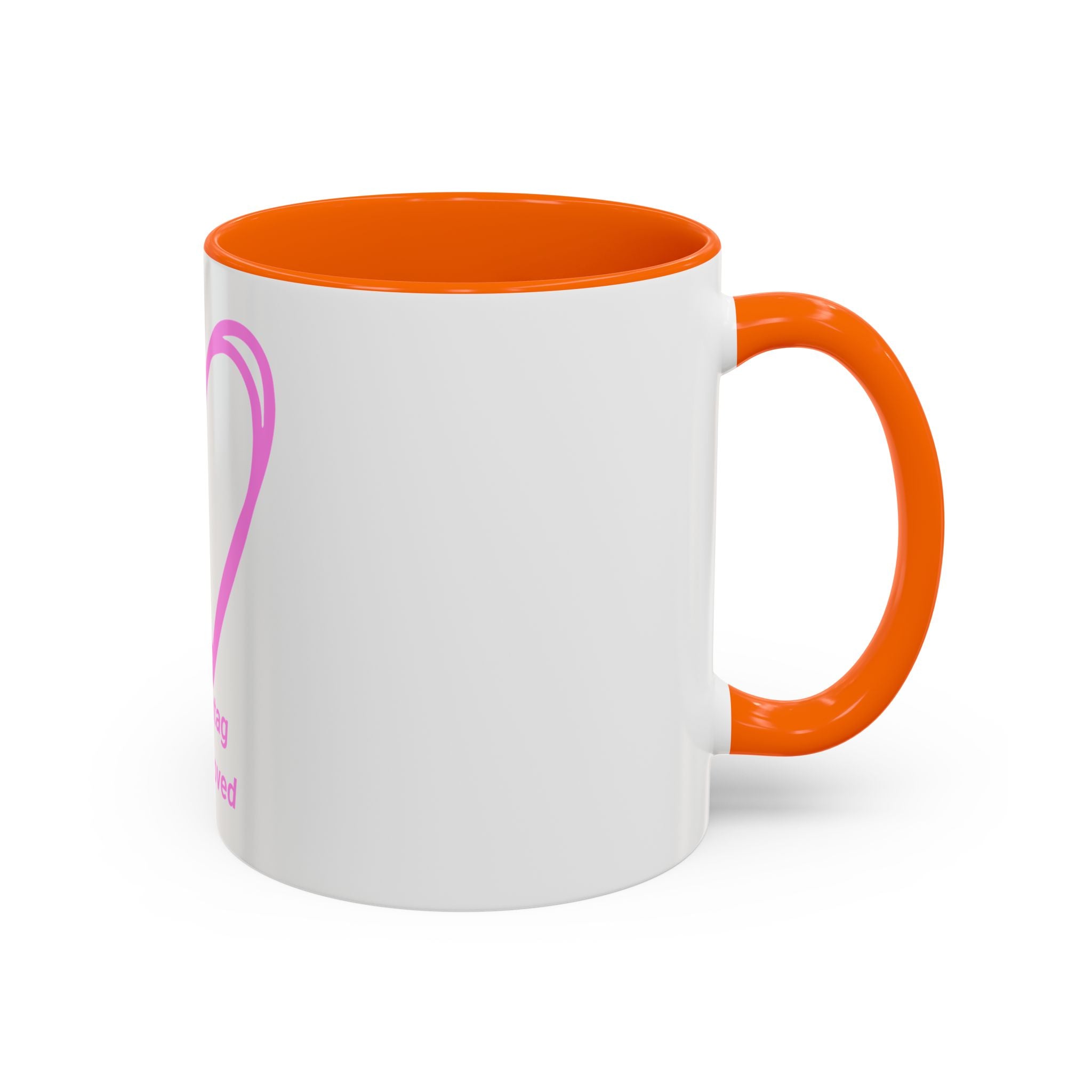 100% Loved Accent Coffee Mug — #Hashtag Heart Design (11/15oz)