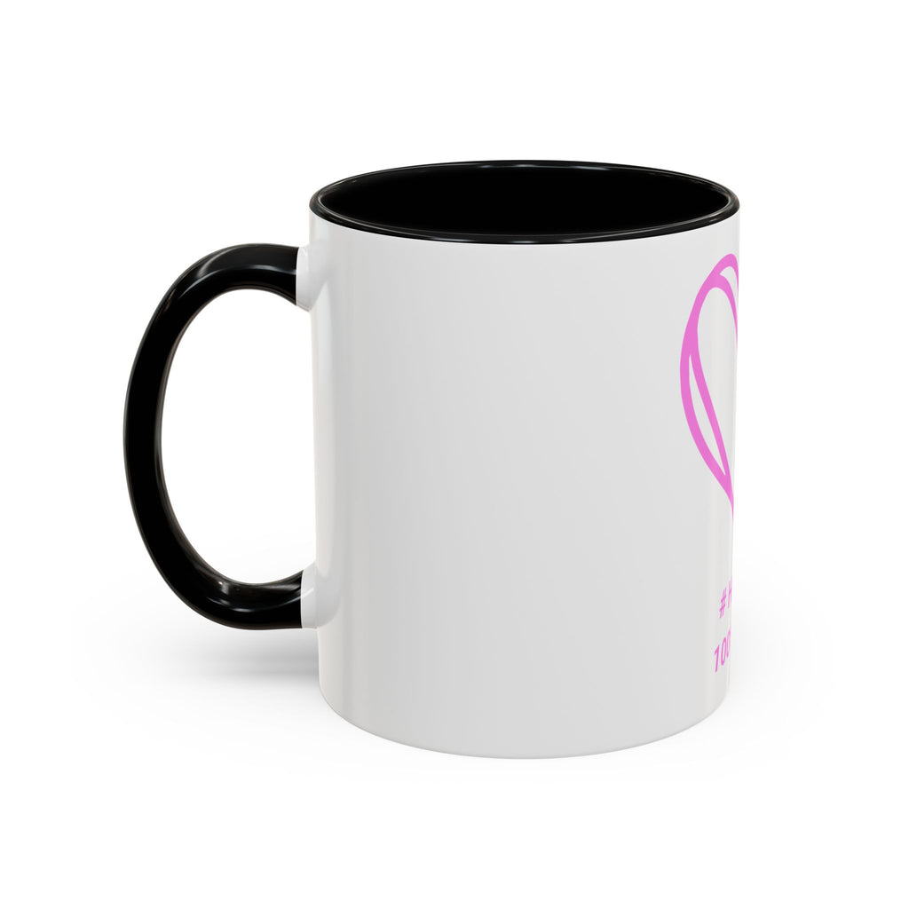 100% Loved Accent Coffee Mug — #Hashtag Heart Design (11/15oz)