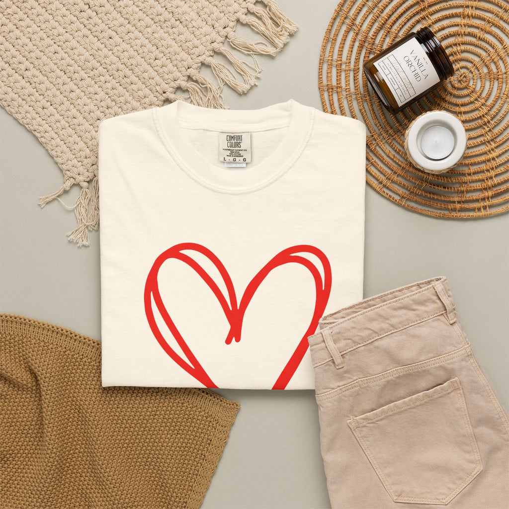 Red Heart Sketch Tee | #Hashtag 100% Loved Graphic T-Shirt