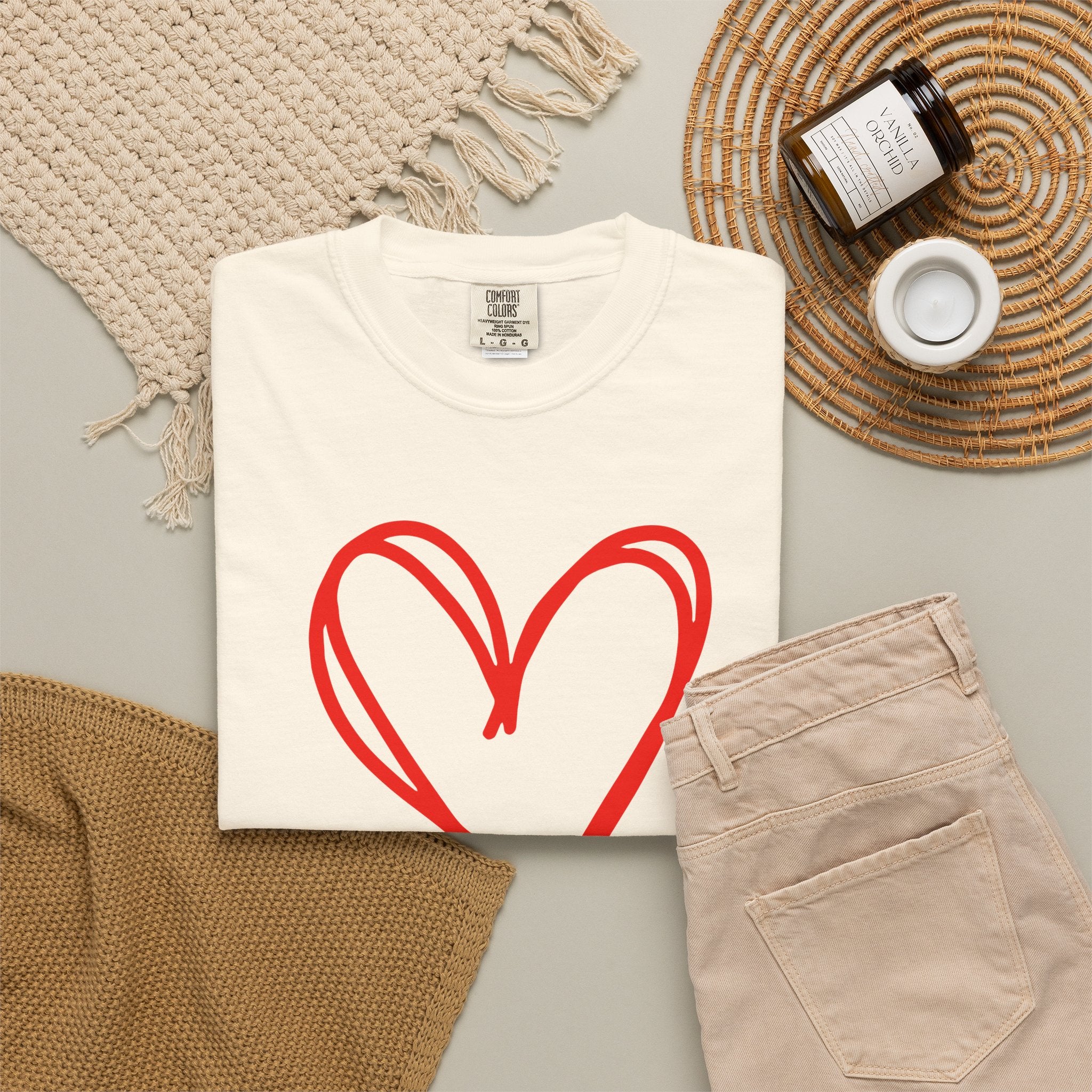 Red Heart Sketch Tee | #Hashtag 100% Loved Graphic T-Shirt