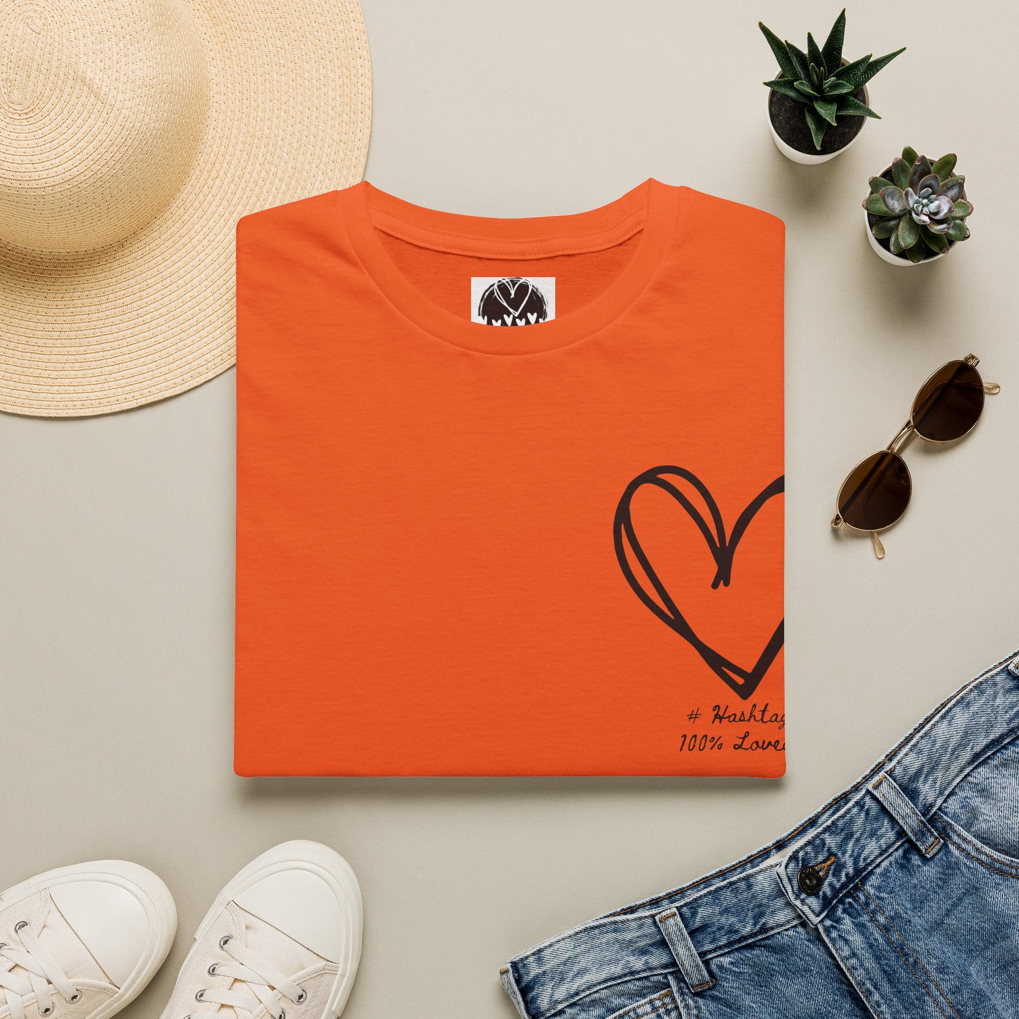 100% Loved T-Shirt — Minimal #Hashtag Love Graphic Tee